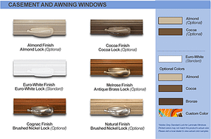 Color options for Virtus window frames and hardware