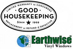 Good Housekeeping Seal and Earthwise Vinyl Windows logo